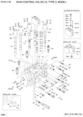 31N9-17000P 31Q9-17001P 31Q9-17002P For Hyundai Excavator R330LC-9S R330LC-9SH Hydraulic Main Control Valve Construction Machinery Parts Aftermarket High quality Original