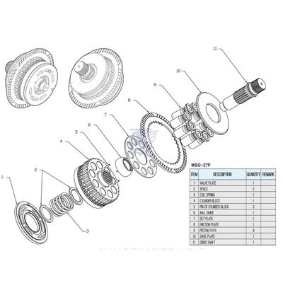 MAG-18 MAG-27 Travel Motor Parts, Msg-18 Msg-27p Msg-44 Final Drive Parts And Repair (Parti per motori di viaggio, Msg-18 Msg-27p, Msg-44 Parti per motori finali e riparazione)