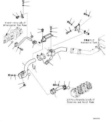 708-1W-02260 708-1W-02270 708-1W-00450 708-1W-00460 Per camion Komatsu HM400-3 Pompa idraulica di sterzo e pompa di sollevamento