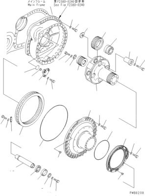 Bulldozer Komatsu D375A-3D Travel Assembly Final Drive 195-27-00414 195-27-00542 195-27-00552 195-27-00406 195-27-00405