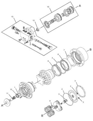 144-5196 209-6663 Per il CAT 301.5 301.6 301.8 Escavatore, montaggio di spostamento, motore di spostamento originale