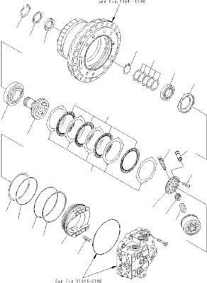 706-8J-01012 706-8J-01011 Per Komatsu PC400-7 450-7 450-8 Escavatore, assemblaggio di viaggio, motore di viaggio originale
