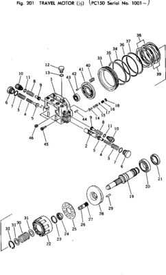 21K-60-00020 Per Komatsu PC150-1 Escavatore Assemblaggio di viaggio Final Drive Motore di viaggio originale Aftermarket Alta qualità