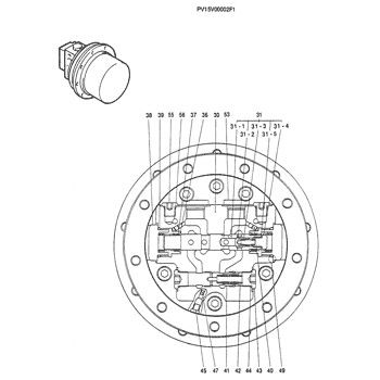 PV15V00002F1 Per Kobelco SK025-2 SK030-2 Escavatore assemblaggio di viaggio Last Drive Motore di viaggio originale Mercato di ritorno