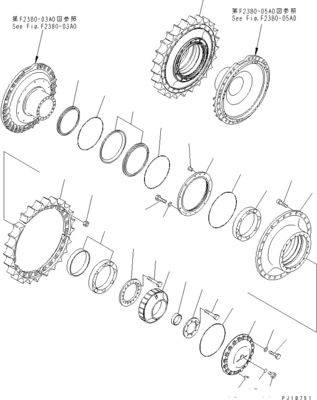 195-27-00661 195-27-00436 Excavator Final Drive Per il bulldozer Komatsu D375A-5D