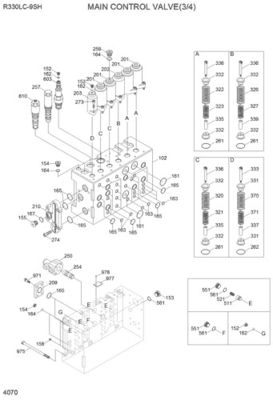 31N9-17000P 31Q9-17001P 31Q9-17002P Per Hyundai Escavatore R330LC-9S R330LC-9SH Valvola di controllo principale idraulica Parti di macchinari di costruzione Mercato posteriore Alta qualità Originale